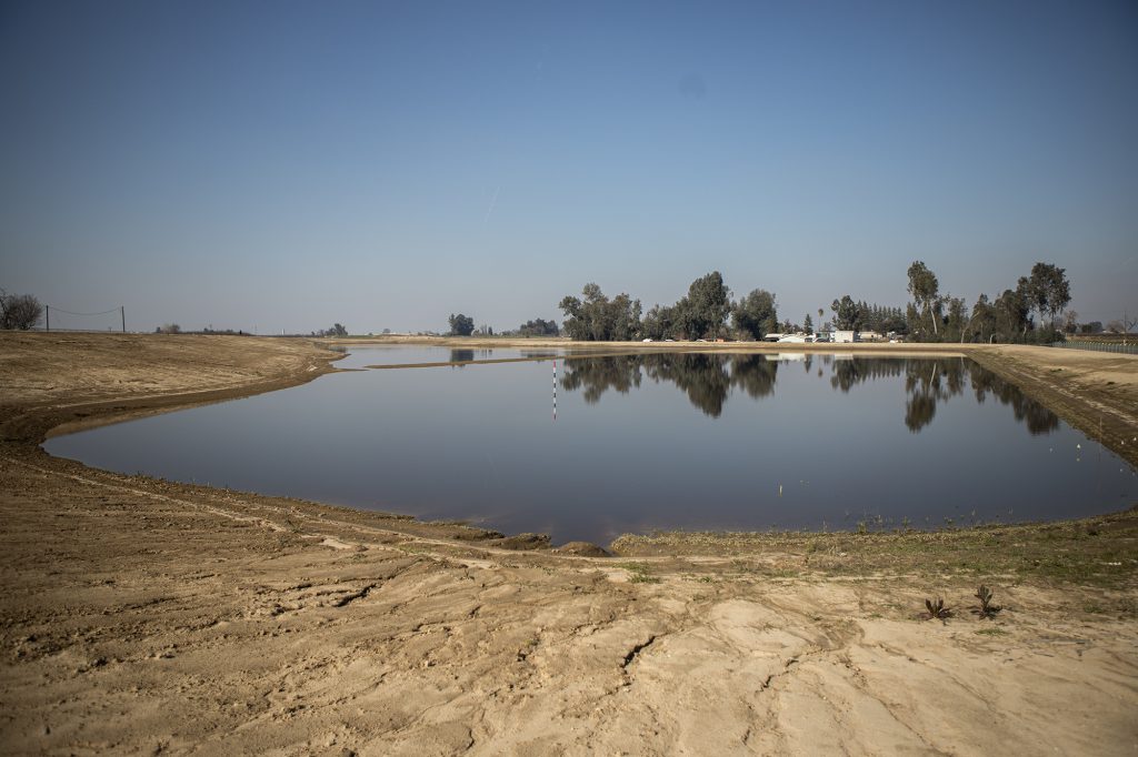 The Savory Basin outside of Fresno on Jan. 27, 2023. The Fresno Irrigation District build the basin two years ago. Photo by Larry Valenzuela, CalMatters/CatchLight Local